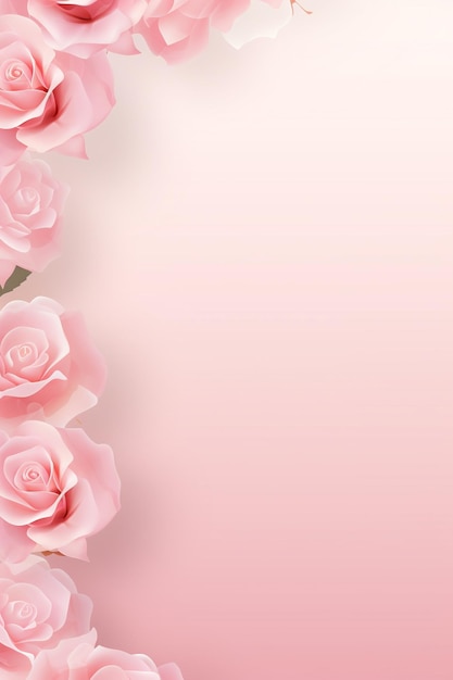 un fondo rosa con rosas rosadas