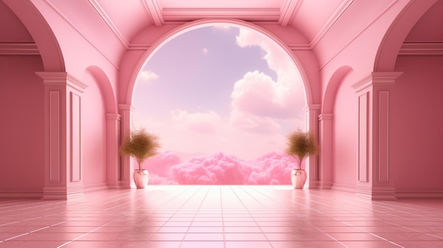 un fondo rosa