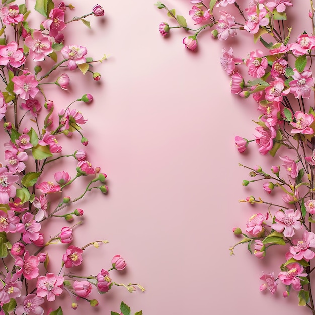 Foto fondo rosado con flores