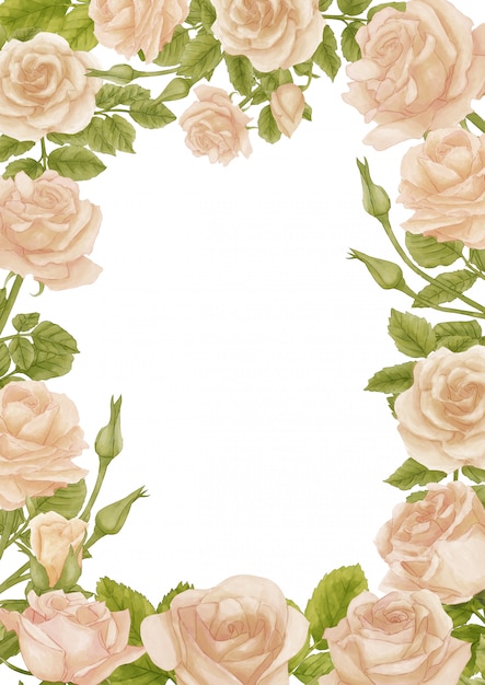 Fondo de rosas de acuarela