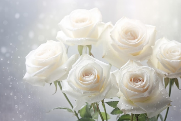 Fondo con rosas blancas