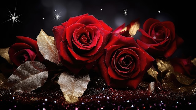 Fondo de rosas con brillo floral