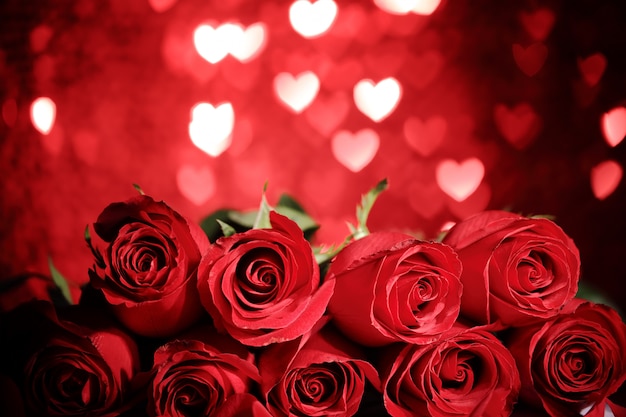 Foto fondo de rosas y corazones