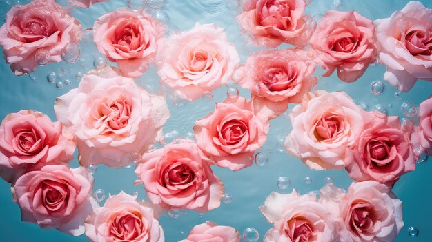 Foto fondo de rosas líquidas florales