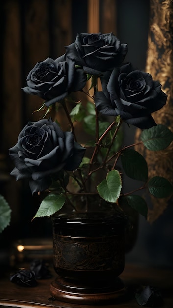 fondo de rosas negras