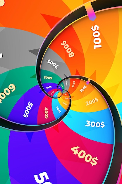Fondo de la rueda de la fortuna Jackpot Ilustración Concepto de juego de suerte de riesgo