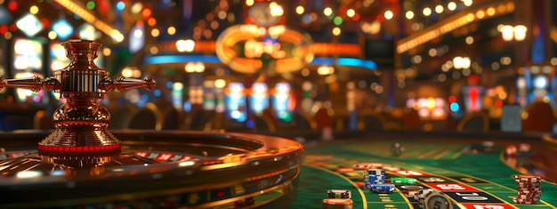 fondo de la ruleta de casino y estandarte