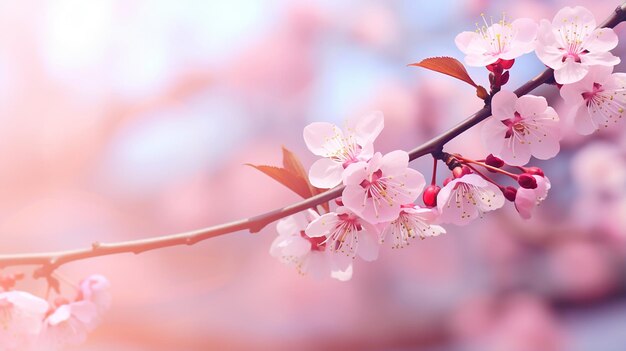 Fondo de sakura con flor de flor y flores japonesas en flor