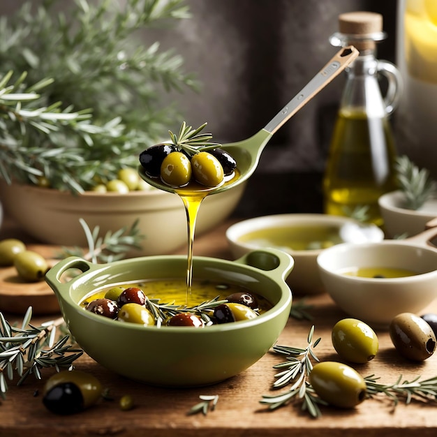 Un fondo de salpicaduras de aceite de oliva orgánico saludable generado por ai