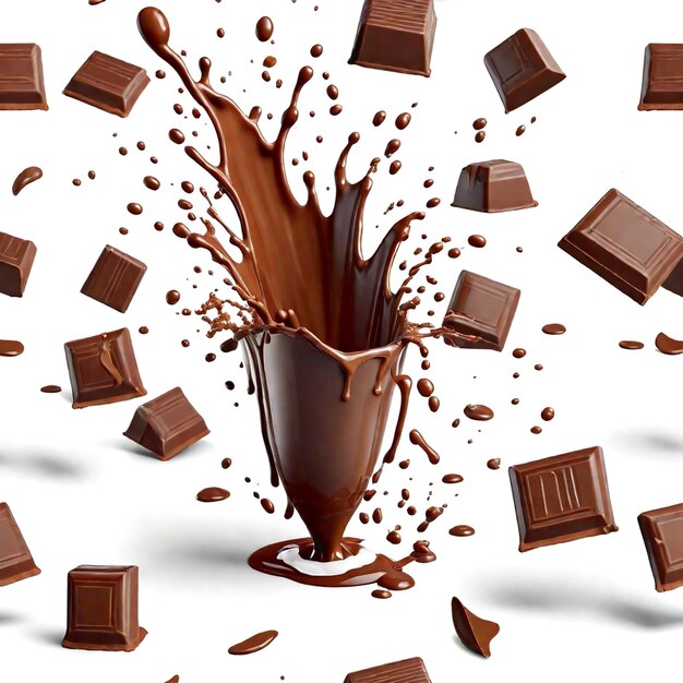 Foto fondo de salpicaduras de chocolate generado por ai