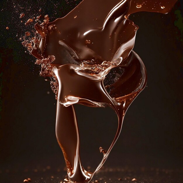 Foto fondo de salpicaduras de chocolate generado por ai