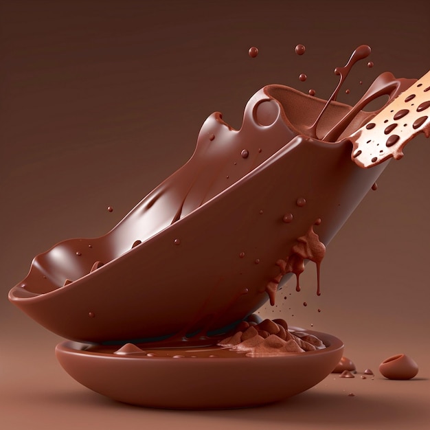 Fondo de salpicaduras de chocolate generado Ai