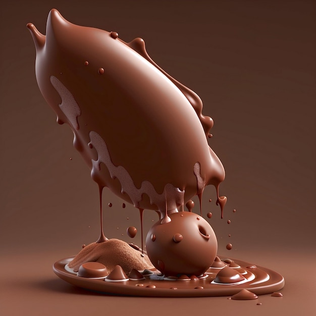 Fondo de salpicaduras de chocolate generado Ai