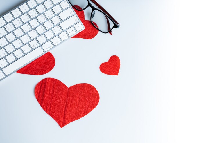 Foto fondo de san valentín. regalos, confeti, concepto de día de san valentín