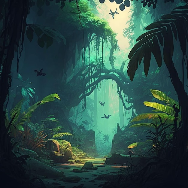 fondo selva bosque naturaleza AI generado