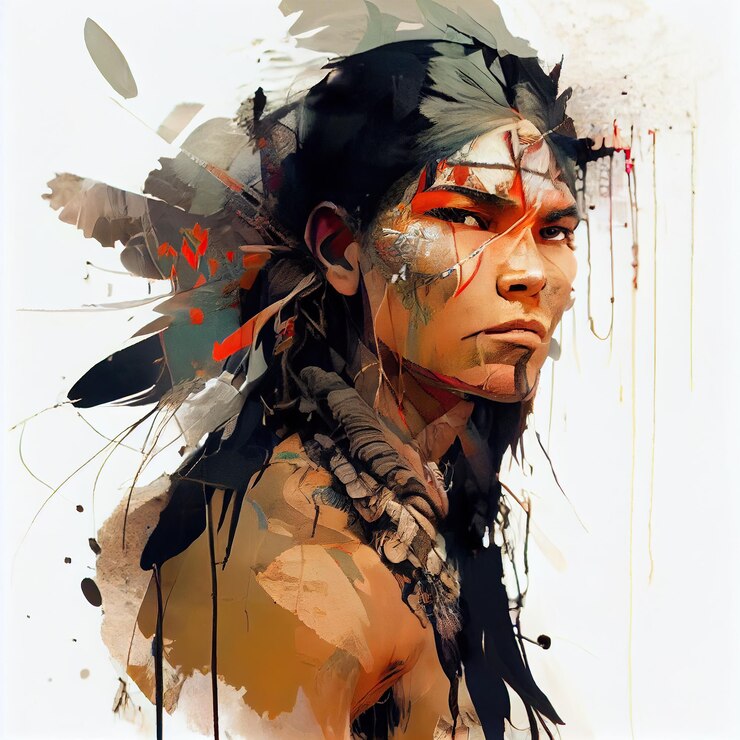Fondo de selva indio joven guerrero