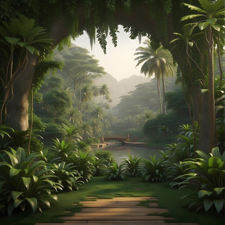 fondo de selva realista para la presentación del producto
