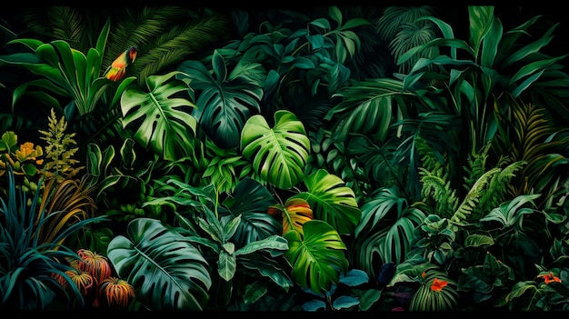 el fondo de la selva tropical exótica