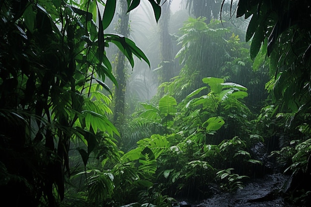 El fondo de la selva tropical