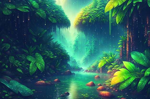 Fondo de la selva tropical