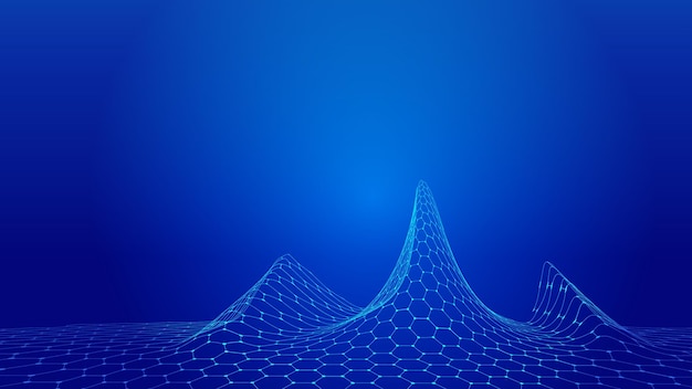 Fondo de sentido vectorial en forma de pico de panal hexagonal de enlace de línea de punto