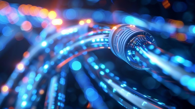 El fondo del servidor de cables de transferencia de datos de un globo