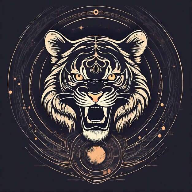 Foto fondo de silueta de tigre vectorial