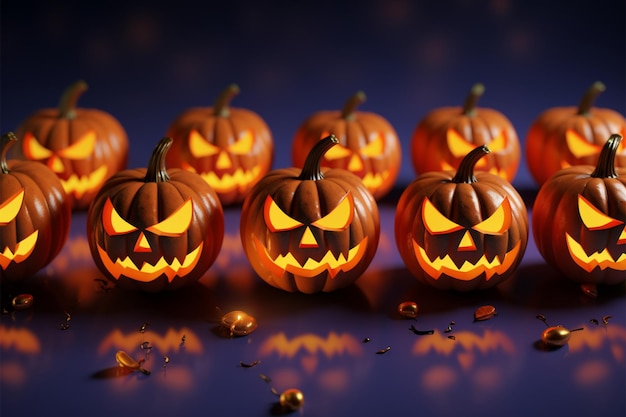 Fondo simplista de Halloween adornado con una elegante ilustración de calabaza