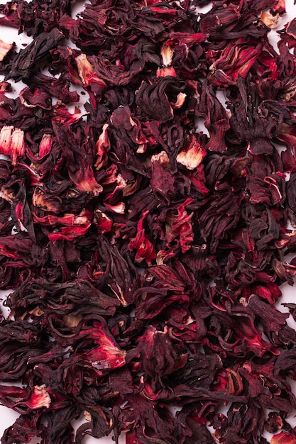 Fondo sólido de hibisco de té rojo con lugar para texto