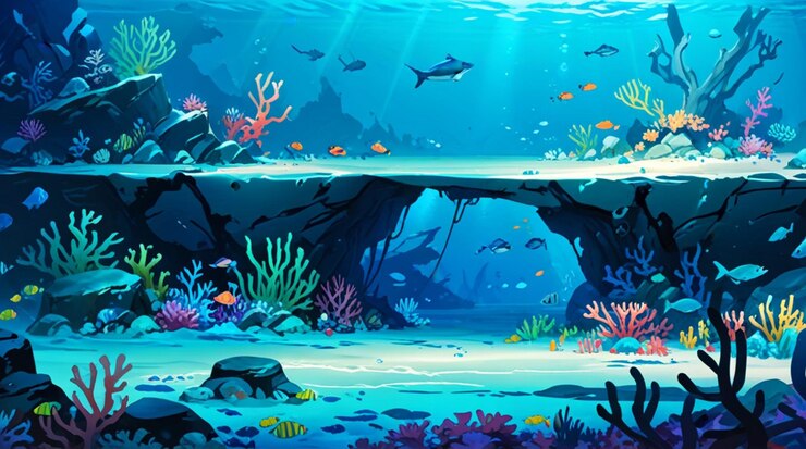 Fondo submarino acuario al aire libre naturaleza