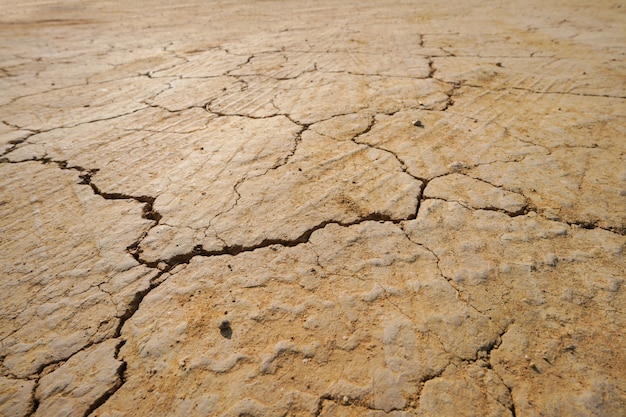 Fondo de suelo agrietado seco con textura