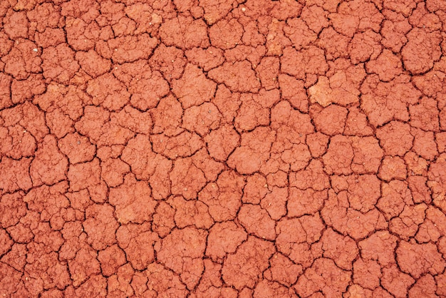Foto fondo de suelo seco rojo roto