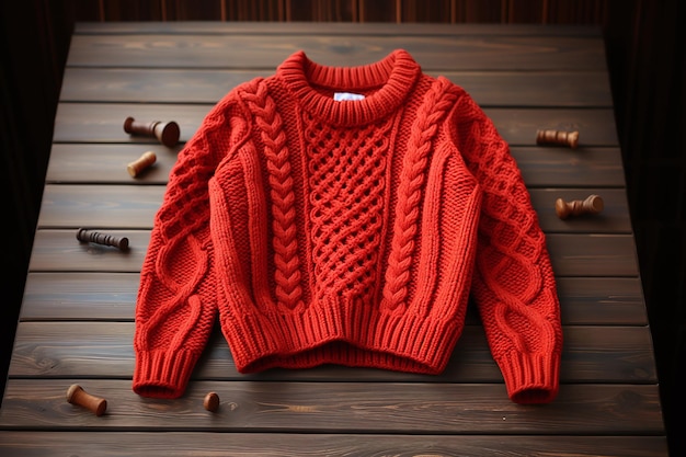 Fondo de suéter de punto rojo con diseño tradicional Textura de lana de punto Maestrín de Navidad de punto Rojo