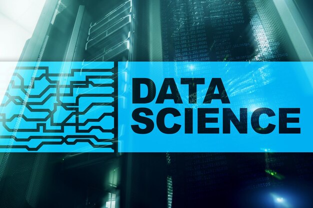 Fondo de supercomputadora futurista de concepto de inteligencia artificial de ciencia de datos