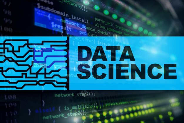 Fondo de supercomputadora futurista de concepto de inteligencia artificial de ciencia de datos