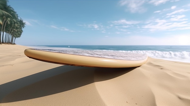 Fondo de tablero de surf de lugar de viaje tropical de verano de playa generado ai