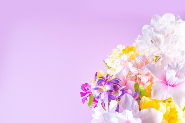 Fondo de tarjeta de felicitación de flores de primavera