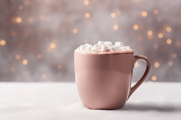 Fondo de taza de chocolate caliente Navidad derretida Generar Ai