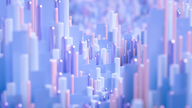 Fondo de techno de alta tecnología, geometría, cubo, abstracción. Ilustración 3d, renderizado 3d.