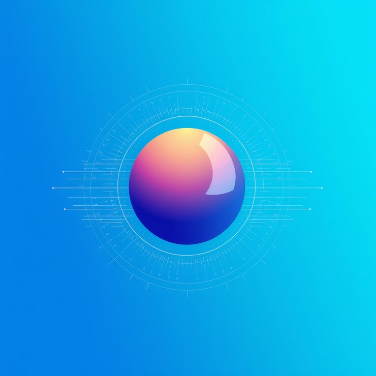 Foto fondo de tecnología abstracta con esfera colorida