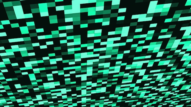 Fondo de tecnología abstracta generada por computadora con mosaico de bloques cuadrados renderizado 3D