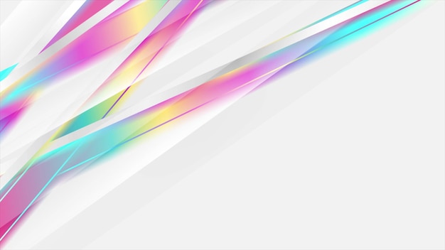 Fondo de tecnología abstracta geométrica de rayas brillantes holográficas