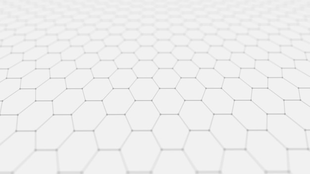 Fondo de tecnología abstracta Inteligencia artificial Fondo de perspectiva hexagonal futurista Visualización de grandes datos Renderización 3D