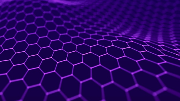 Fondo de tecnología abstracta con puntos y líneas de conexión Concepto de red Tecnología de datos