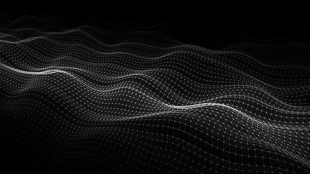 Fondo de tecnología abstracta con puntos y líneas de conexión Concepto de red Tecnología de datos