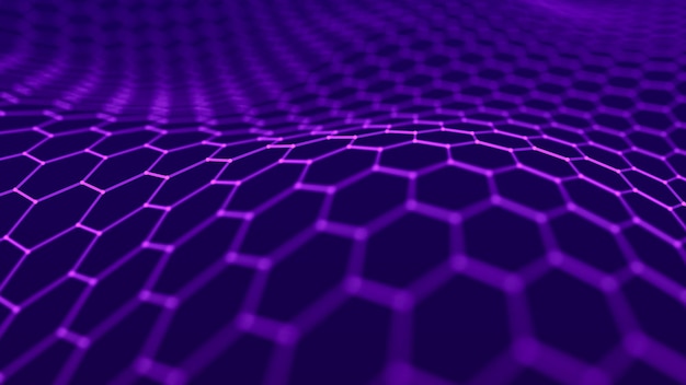Fondo de tecnología abstracta con puntos y líneas de conexión Concepto de red Tecnología de datos