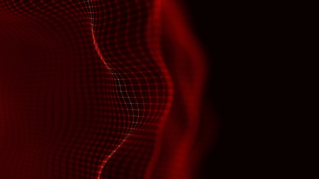 Fondo de tecnología abstracta roja Onda abstracta de música