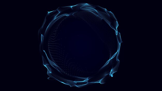 Fondo de tecnología de agujero de gusano cósmico retorcido abstracto Representación 3D de la red de datos