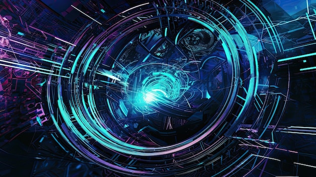 Fondo de tecnología azul futurista digital IA generativa