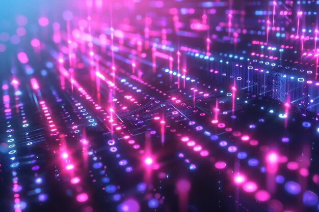 Fondo de tecnología binaria digital creado con IA generativa